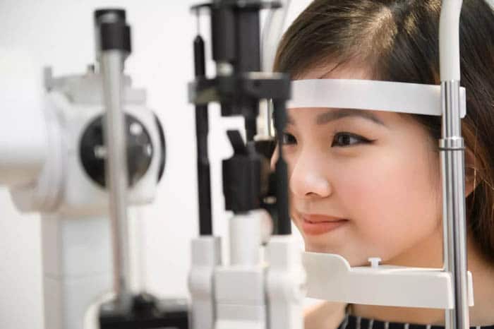 Woman Having her Eyes Checked